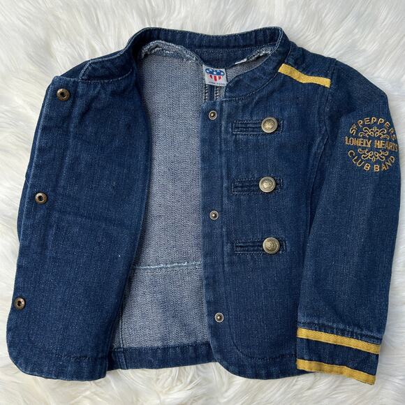 JUNK FOOD Beatles Denim Jacket Child Size 5T Sgt Peppers Lonely Hearts Club Band - Picture 3 of 6